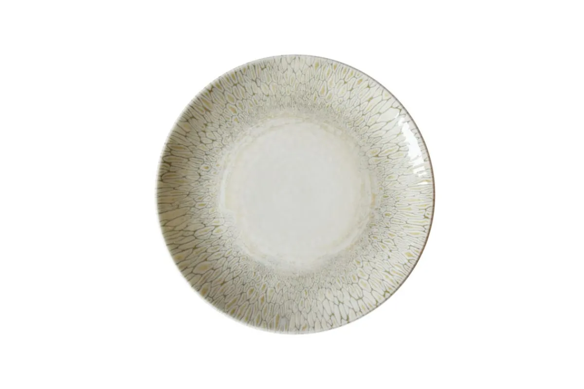 DUDSON Assiette coupe beige porcelaine vitrifiée Ø 21,7 cm Butterfly