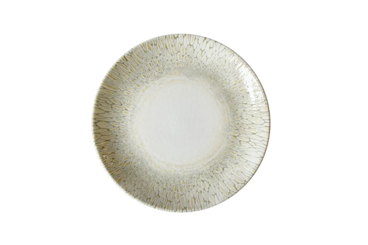 DUDSON Assiette coupe beige porcelaine vitrifiée Ø 23 cm Butterfly Sale