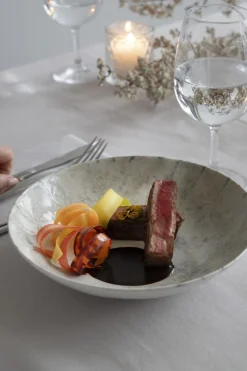 ACCOLADE Assiette coupe creuse gris grès émaillé Ø 22 cm Sirocco Outlet