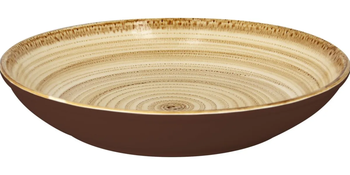 RAK Assiette coupe creuse rond beige porcelaine vitrifiée Ø 36,2 cm Twirl Hot