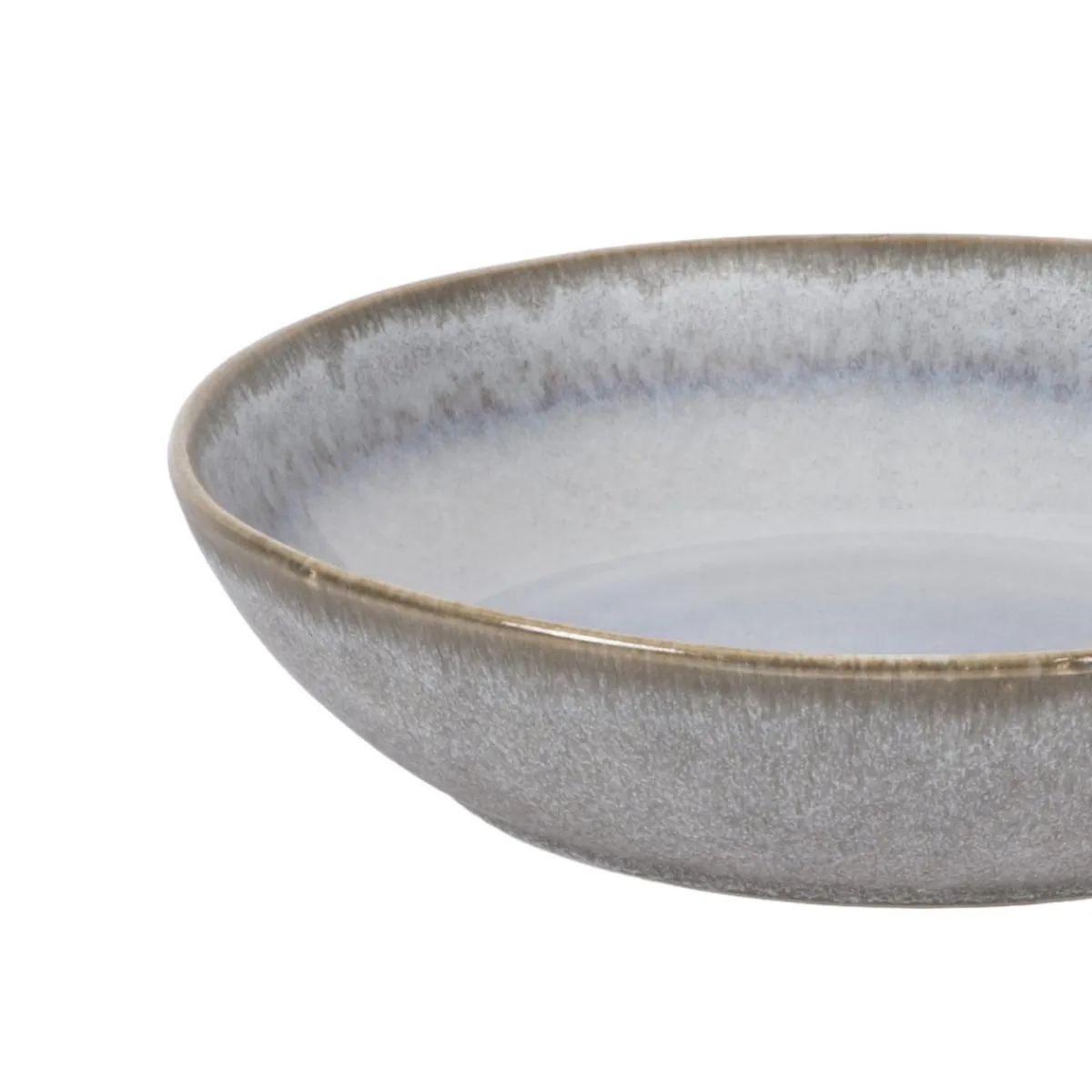 PRO.MUNDI Assiette coupe creuse rond bleu glacier grès émaillé Ø 22 cm Snow Discount