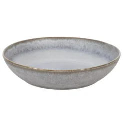 PRO.MUNDI Assiette coupe creuse rond bleu glacier grès émaillé Ø 22 cm Snow Discount