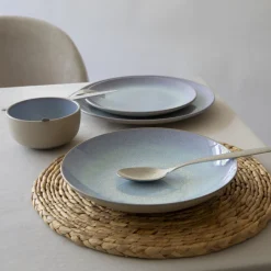 Assiette coupe creuse rond bleu porcelaine Ø 26 cm Azure - ACCOLADE Best