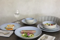 Assiette coupe creuse rond bleu porcelaine Ø 26 cm Azure - ACCOLADE Best