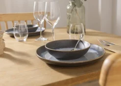 PRO.MUNDI Assiette coupe creuse rond bleu glacier grès émaillé Ø 17 cm Snow Best