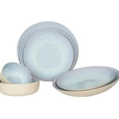 ACCOLADE Assiette coupe creuse rond bleu porcelaine Ø 23 cm Azure