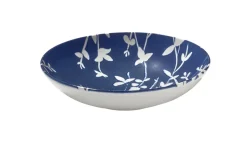 ESSENTIALS COLLECTION Assiette coupe creuse rond bleu porcelaine Ø 21 cm Flora Clearance