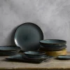 DUDSON Assiette coupe creuse rond bleu porcelaine vitrifiée Ø 24,8 cm Harvest Clearance
