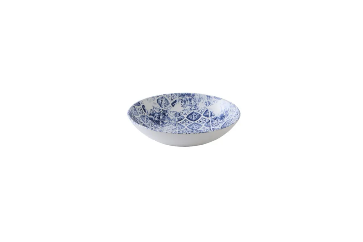 DUDSON Assiette coupe creuse rond bleu porcelaine vitrifiée Ø 18,2 cm Porto Clearance