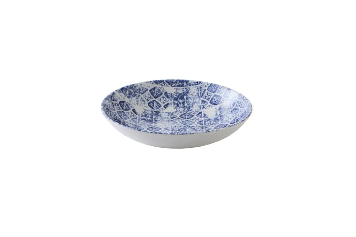 DUDSON Assiette coupe creuse rond bleu porcelaine vitrifiée Ø 18,2 cm Porto Clearance