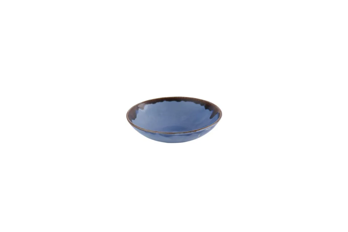 Assiette coupe creuse rond bleu indigo porcelaine vitrifiée Ø 18 cm Harvest - DUDSON Clearance