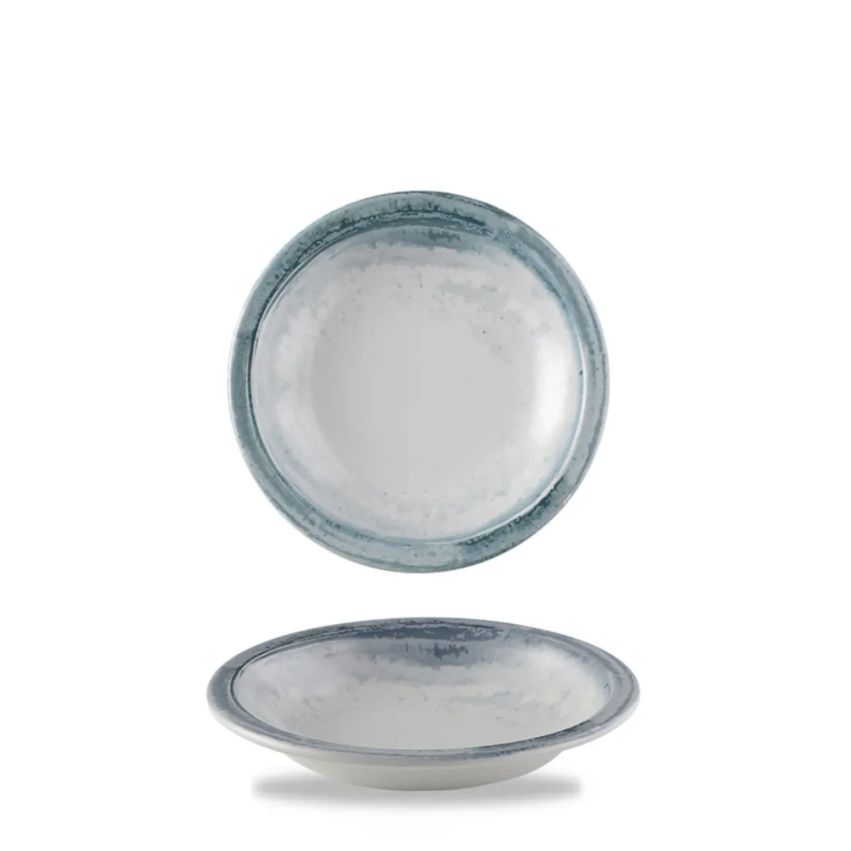 Assiette coupe creuse rond bleu porcelaine vitrifiée Ø 21 cm Finca Limestone - DUDSON