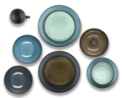 MEDARD DE NOBLAT Assiette coupe creuse rond bleu indigo grès émaillé Ø 24,5 cm Feeling Outlet