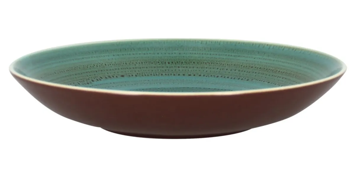Assiette coupe creuse rond bleu porcelaine vitrifiée Ø 25,9 cm Twirl - RAK New