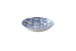 DUDSON Assiette coupe creuse rond bleu porcelaine vitrifiée Ø 24,8 cm Porto Outlet