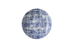DUDSON Assiette coupe creuse rond bleu porcelaine vitrifiée Ø 24,8 cm Porto Outlet