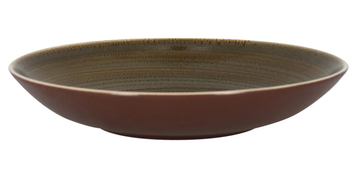 RAK Assiette coupe creuse rond brun porcelaine vitrifiée Ø 25,9 cm Twirl New