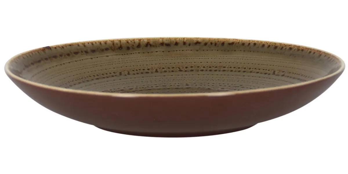 RAK Assiette coupe creuse rond brun porcelaine vitrifiée Ø 22,2 cm Twirl Online