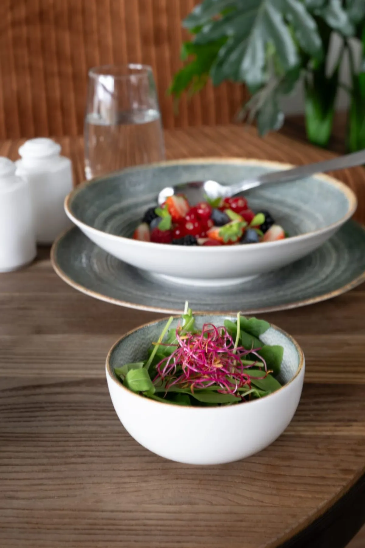 PRO.MUNDI Assiette coupe creuse rond gris anthracite porcelaine Ø 21,5 cm Terra Best