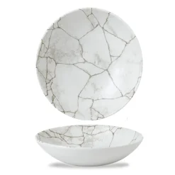 Assiette coupe creuse rond gris porcelaine vitrifiée Ø 18,2 cm Kintsugi Agate Grey - CHURCHILL Online