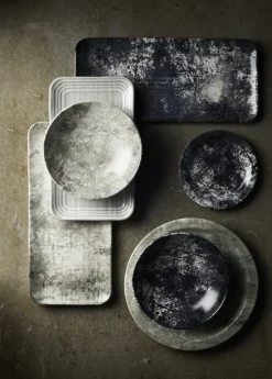 Assiette coupe creuse rond gris porcelaine vitrifiée Ø 24,8 cm Urban - DUDSON