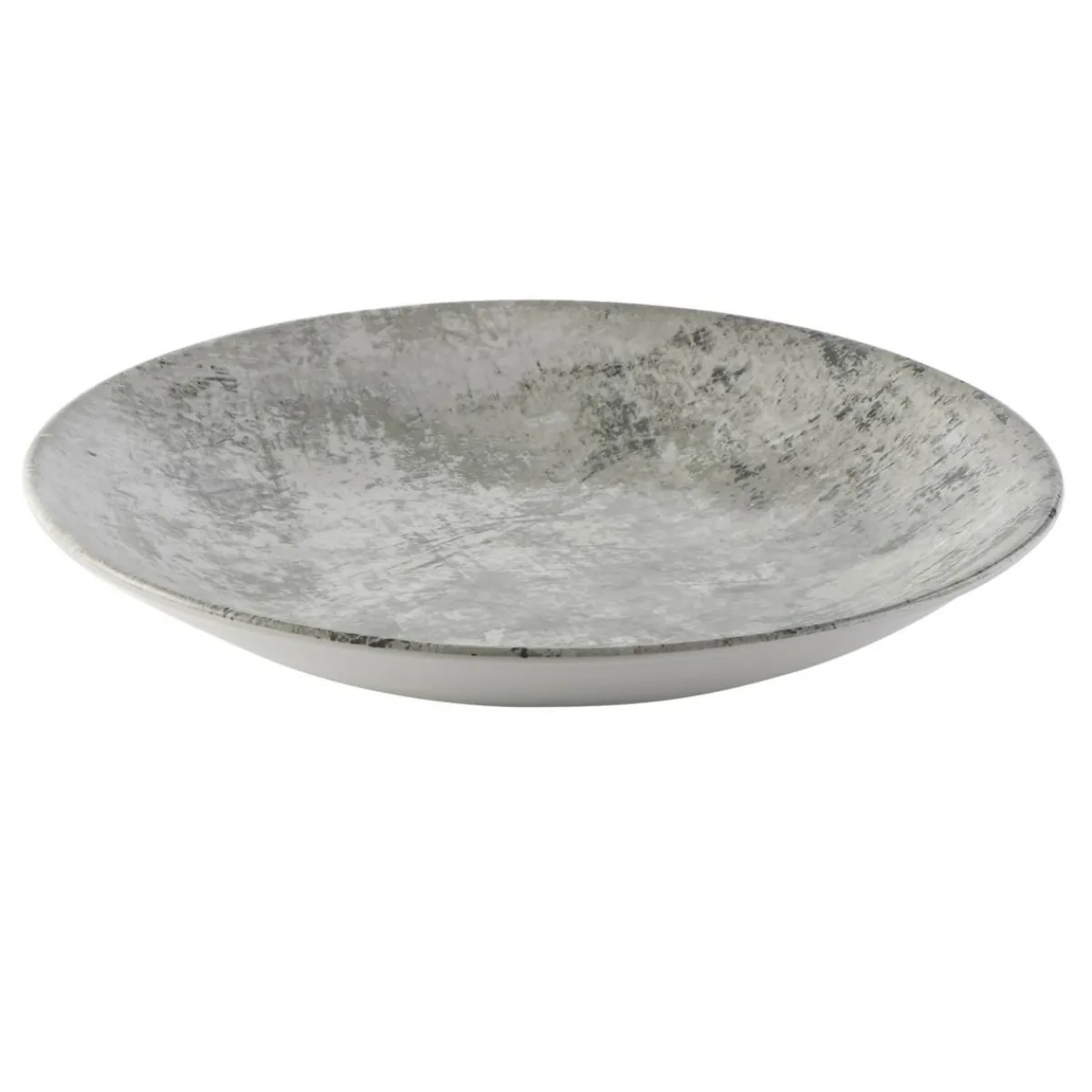 DUDSON Assiette coupe creuse rond gris porcelaine vitrifiée Ø 25,5 cm Urban Sale