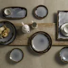 DUDSON Assiette coupe creuse rond gris porcelaine vitrifiée Ø 24,8 cm Harvest Hot