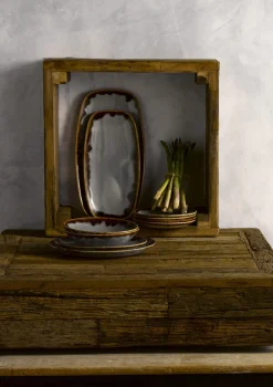 DUDSON Assiette coupe creuse rond gris porcelaine vitrifiée Ø 24,8 cm Harvest Hot