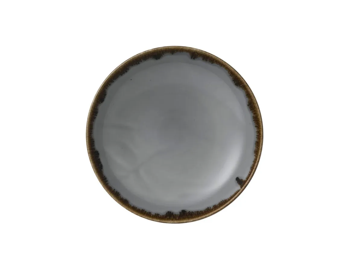 DUDSON Assiette coupe creuse rond gris porcelaine vitrifiée Ø 24,8 cm Harvest Hot