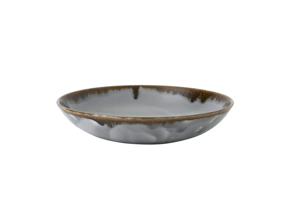 DUDSON Assiette coupe creuse rond gris porcelaine vitrifiée Ø 24,8 cm Harvest Hot