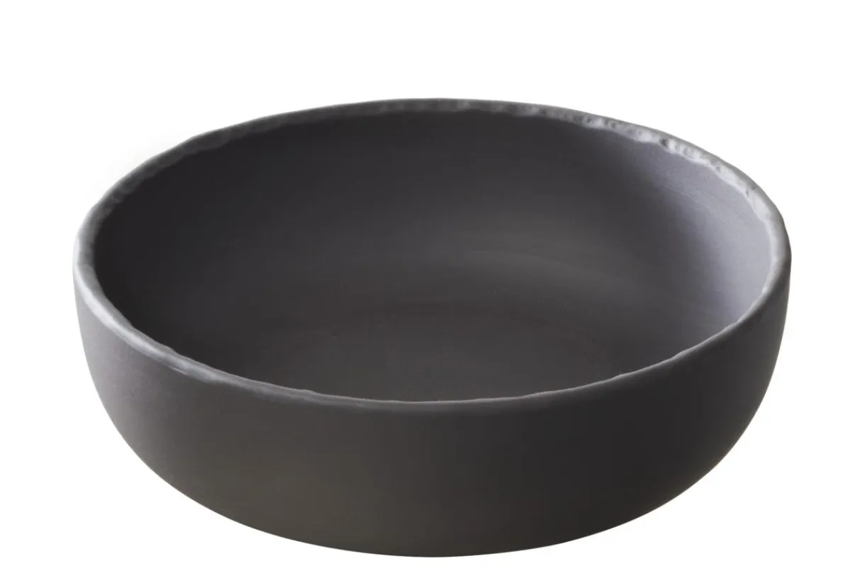 Assiette coupe creuse rond gris porcelaine culinaire Ø 17 cm Basalt - REVOL Discount