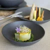Assiette coupe creuse rond gris brun grès émaillé Ø 17 cm Enigma - ACCOLADE