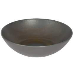 Assiette coupe creuse rond gris brun grès émaillé Ø 17 cm Enigma - ACCOLADE