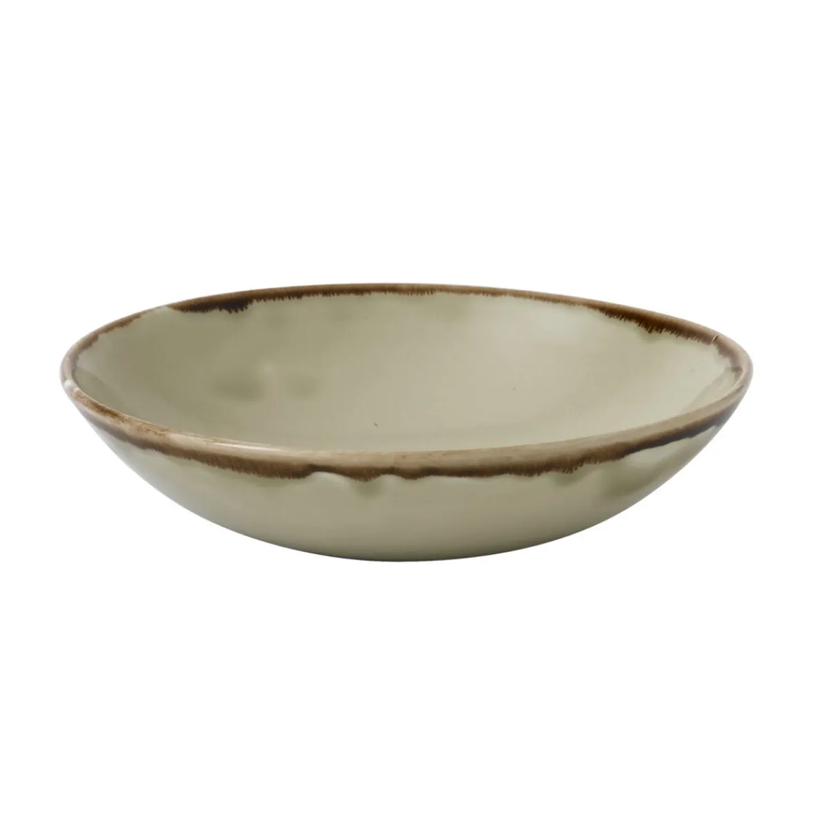Assiette coupe creuse rond Linen porcelaine vitrifiée Ø 18,2 cm Harvest - DUDSON