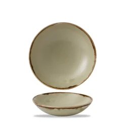 Assiette coupe creuse rond Linen porcelaine vitrifiée Ø 18,2 cm Harvest - DUDSON
