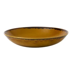 DUDSON Assiette coupe creuse rond marron porcelaine vitrifiée Ø 24,8 cm Harvest Hot