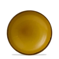 DUDSON Assiette coupe creuse rond Mustard porcelaine vitrifiée Ø 24,8 cm Harvest Sale
