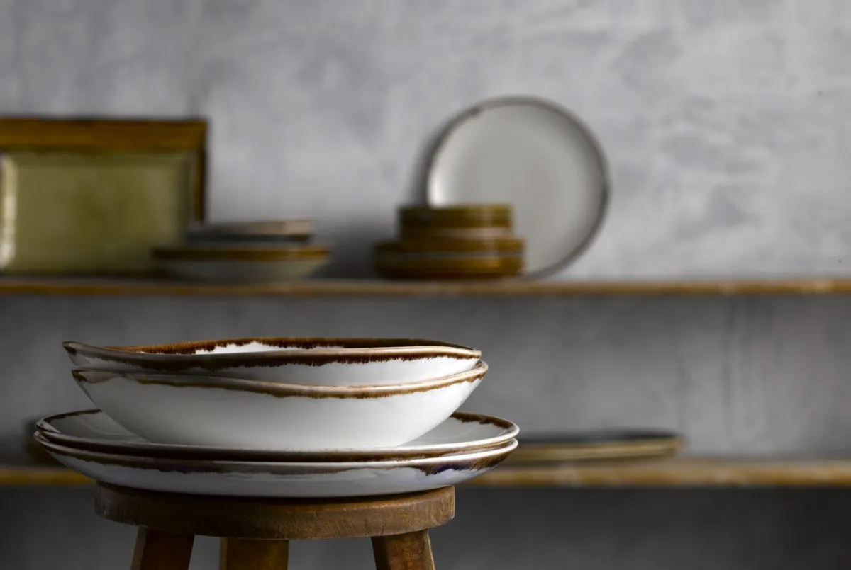 Assiette coupe creuse rond Natural porcelaine vitrifiée Ø 24,8 cm Harvest - DUDSON Hot