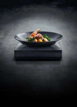 RAK Assiette coupe creuse rond noir porcelaine vitrifiée Ø 22,2 cm Karbon Sale