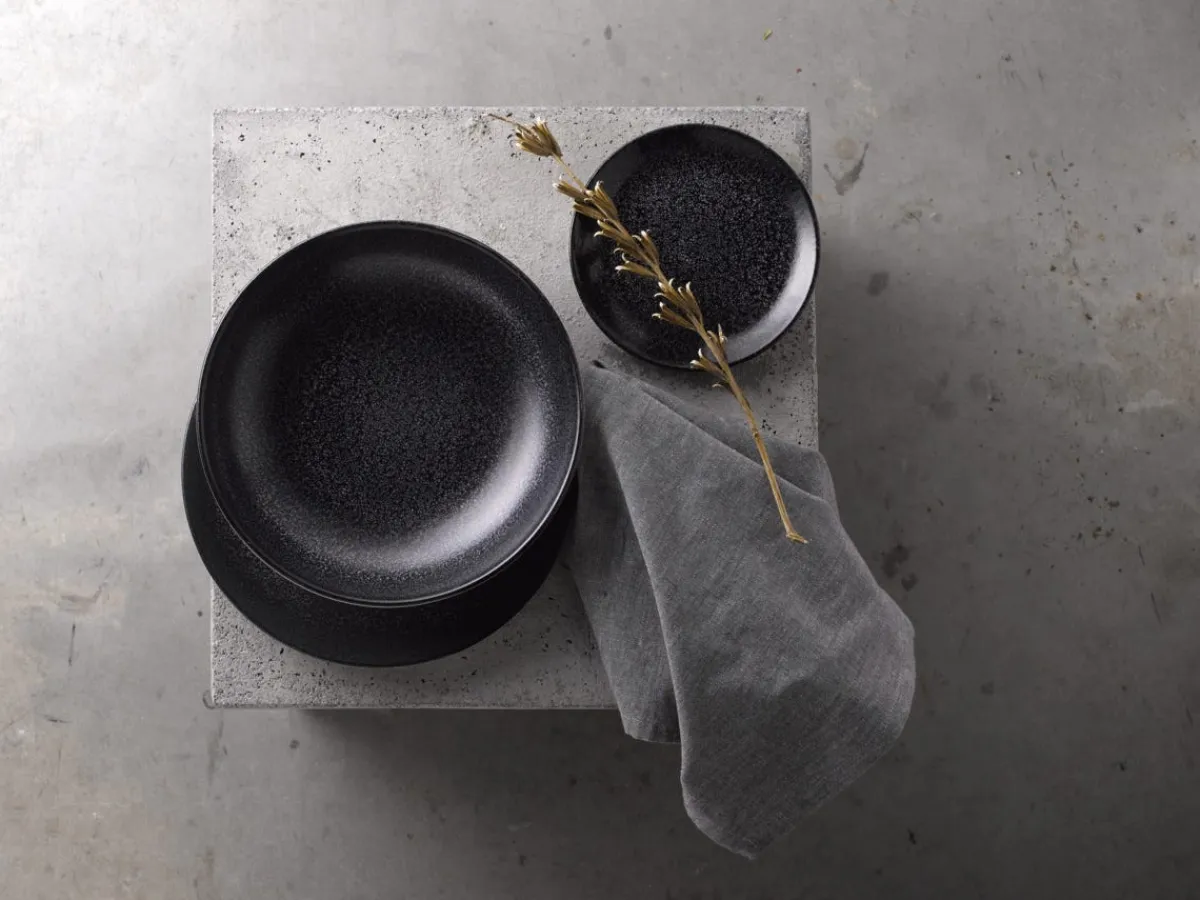 Assiette coupe creuse rond noir porcelaine vitrifiée Ø 24,8 cm Evo Origins - DUDSON New