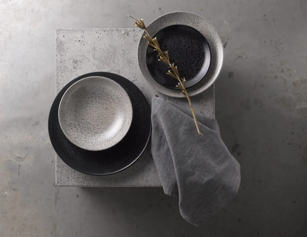 Assiette coupe creuse rond noir porcelaine vitrifiée Ø 24,8 cm Evo Origins - DUDSON New