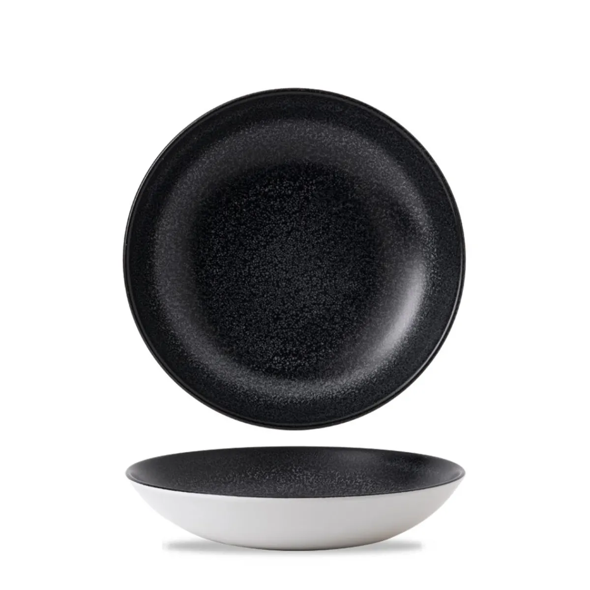 Assiette coupe creuse rond noir porcelaine vitrifiée Ø 24,8 cm Evo Origins - DUDSON New