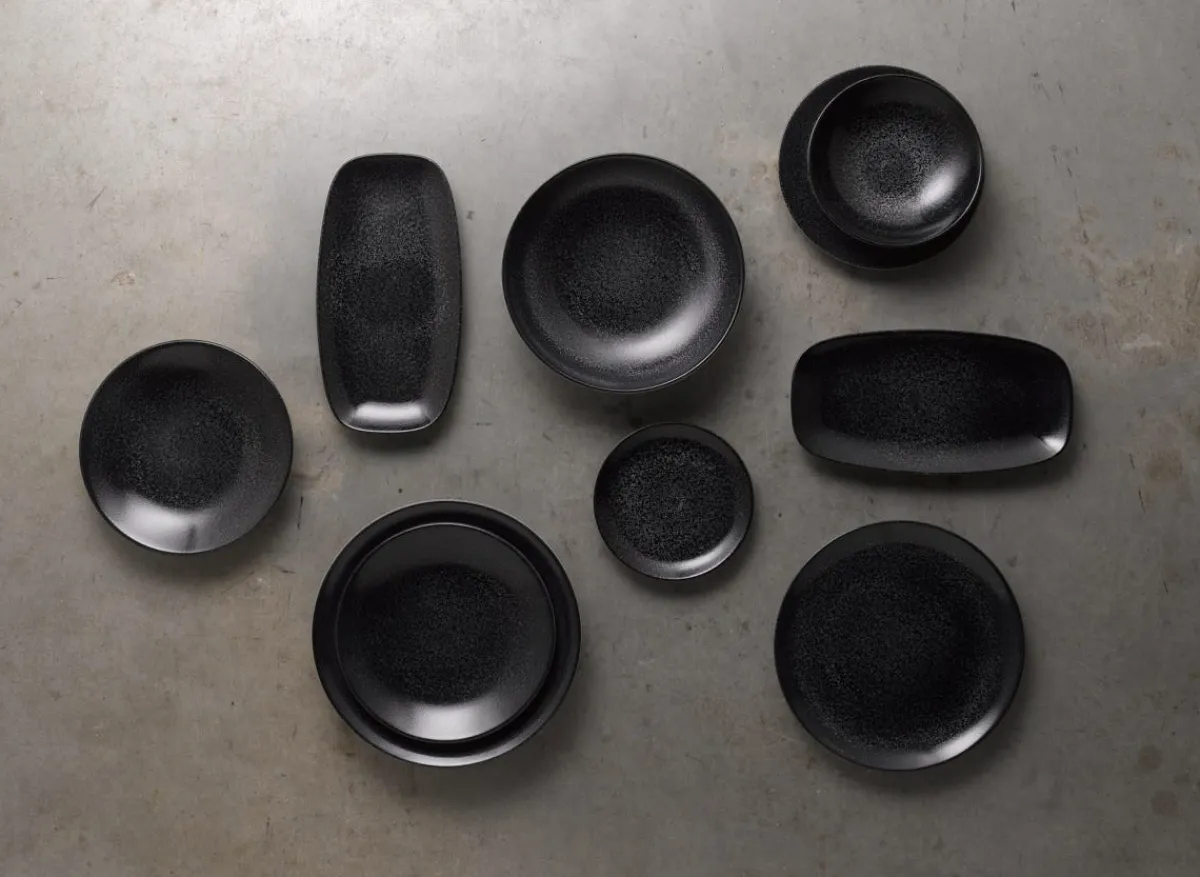 Assiette coupe creuse rond noir porcelaine vitrifiée Ø 24,8 cm Evo Origins - DUDSON New
