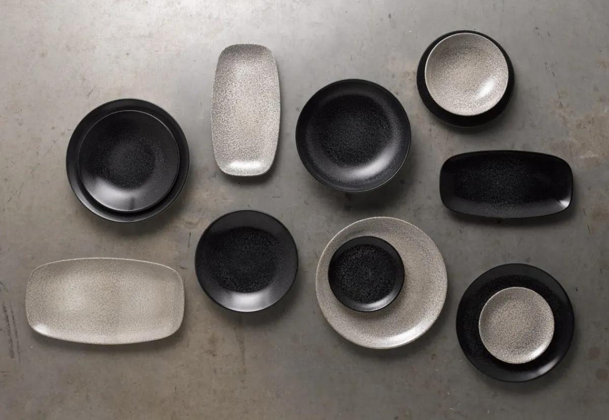 Assiette coupe creuse rond noir porcelaine vitrifiée Ø 18,2 cm Evo Origins - DUDSON Outlet