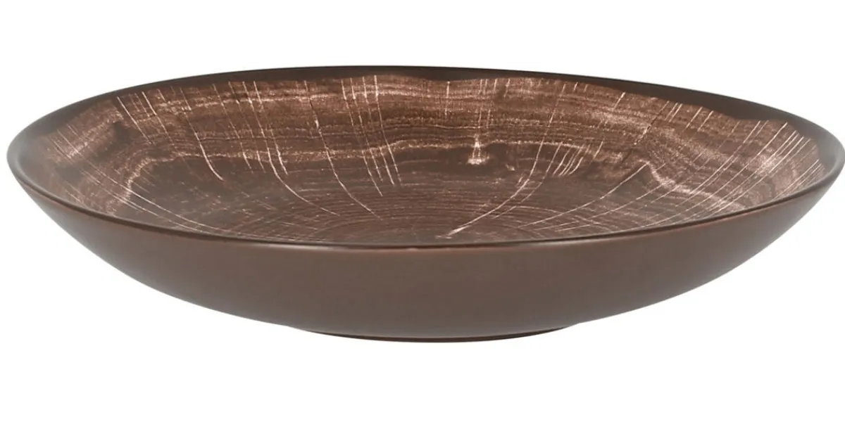 RAK Assiette coupe creuse rond oak porcelaine vitrifiée Ø 25,9 cm Woodart New