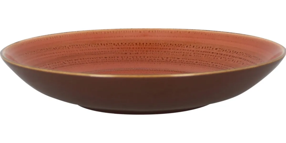 RAK Assiette coupe creuse rond orange porcelaine vitrifiée Ø 25,9 cm Twirl Sale