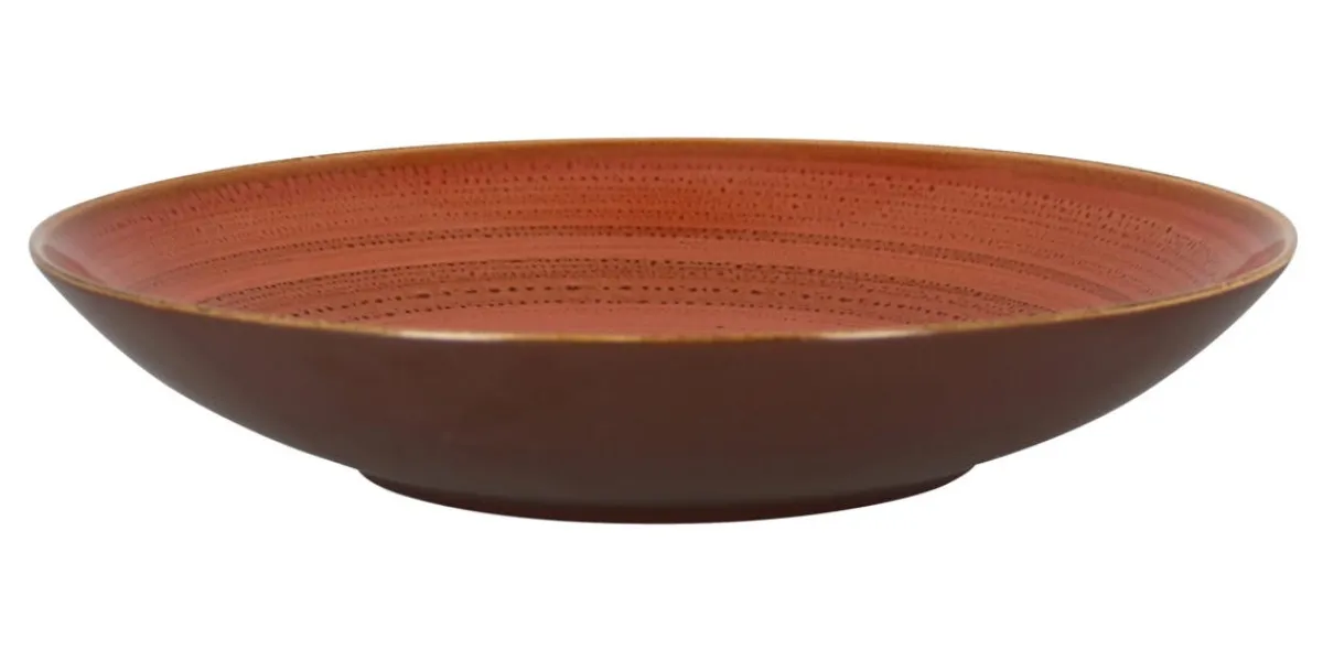 RAK Assiette coupe creuse rond orange porcelaine vitrifiée Ø 29,9 cm Twirl Outlet