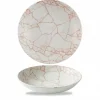 CHURCHILL Assiette coupe creuse rond orange porcelaine vitrifiée Ø 24,8 cm Kintsugi Corail New