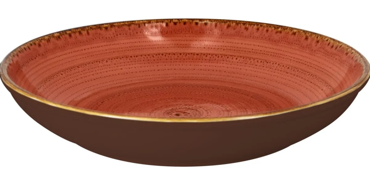 Assiette coupe creuse rond orange porcelaine vitrifiée Ø 36,2 cm Twirl - RAK Discount