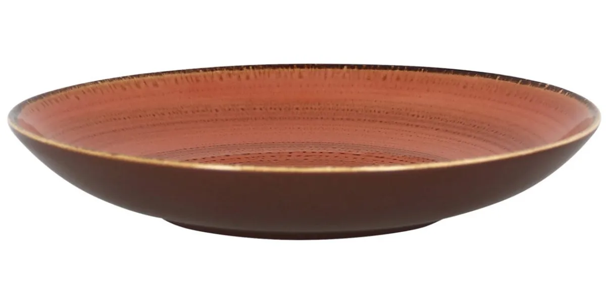RAK Assiette coupe creuse rond orange porcelaine vitrifiée Ø 22,2 cm Twirl Best